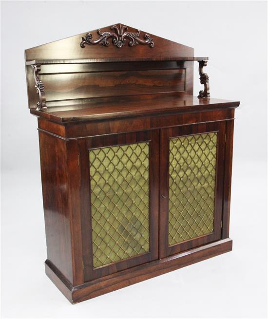 A Victorian rosewood chiffonier, W.3ft 6in.